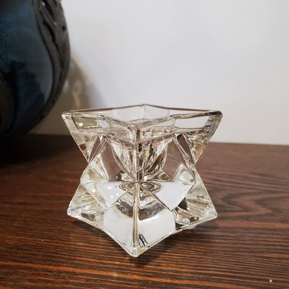 Michael C Fina 5th Avenue Taper Candle Holders Pair 24% Lead Crystal Set Lot 2" - Picture 6 of 9